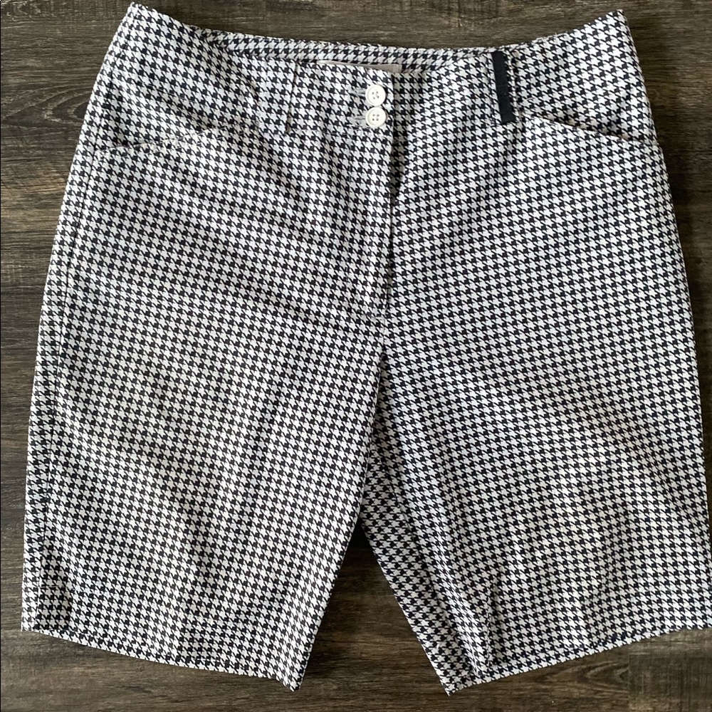 NIKE GOLF Fit Dry  Black/White Houndstooth pattern Women activewear shorts small